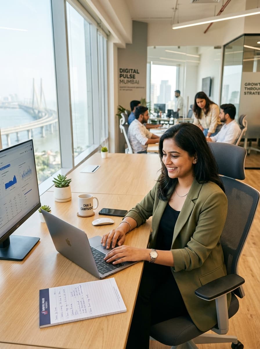 Digital strategist analyzing campaigns at Shree Krishna Digital