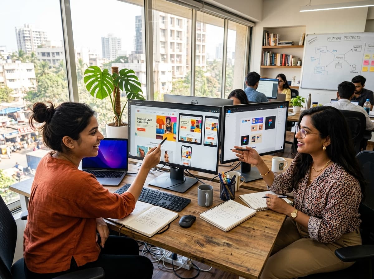 Creative designers crafting web solutions in Mumbai